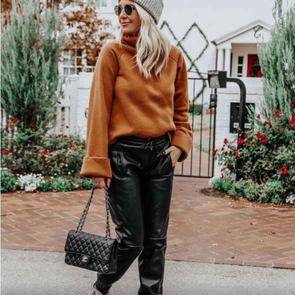 Anthropologie Faux Leather Joggers